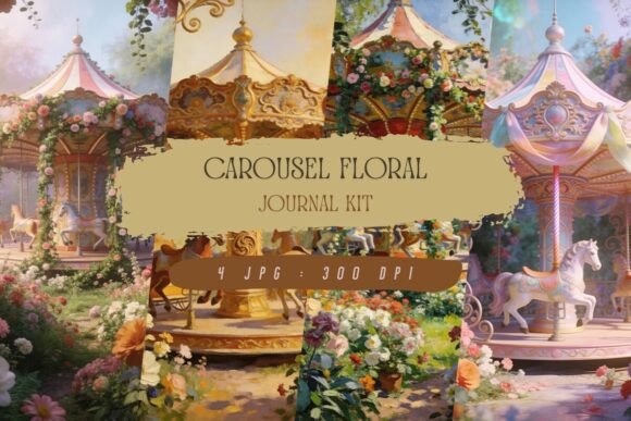 Download Carousel Floral Journal Kit, Wallpaper - Paper Collection