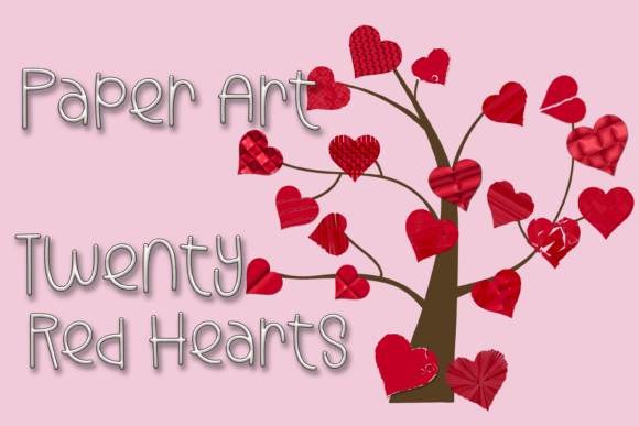 Download Red Hearts Paper Art-strips, Folds, Rips - Paper Collection
