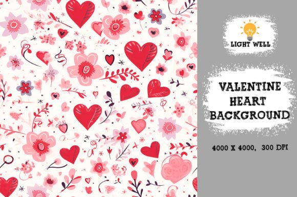 Download Valentine Heart Background Digital Paper - Paper Collection