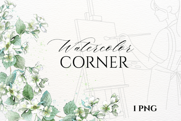 Download Watercolor Jasmine Floral Border PNG - Floral border png Collection