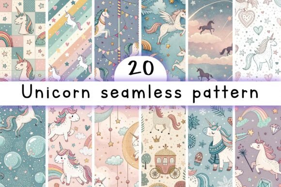 Download Unicorn Seamless Pattern - Digital Paper - Paper Collection