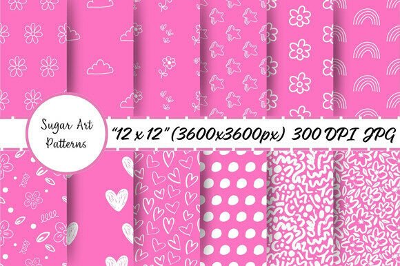 Download Sweet Fuchsia Doodle Digital Paper - Paper Collection