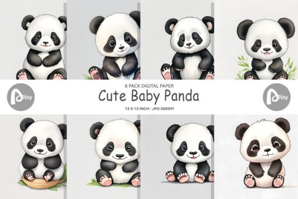 Download Digital Paper Cute Baby Panda - Paper Collection