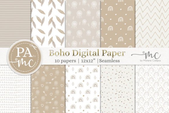 Download Nude Boho Digital Paper Seamless - Paper Collection