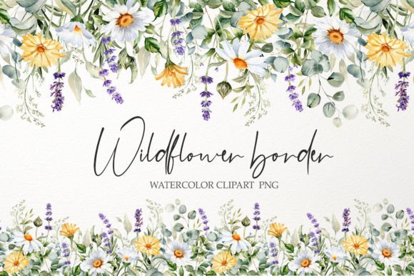 Download Watercolor Floral Border PNG. Wildflower - Floral border png Collection