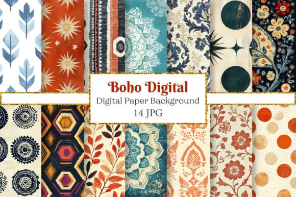 Download Boho Digital Paper Pack - Paper Collection