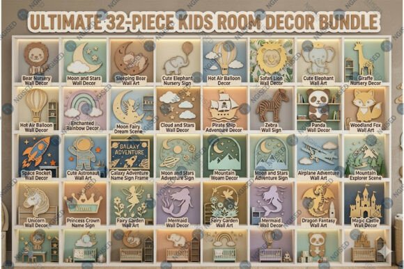 Download Laser Cut Kids Room Decor Mega Bundle - Kids Collection