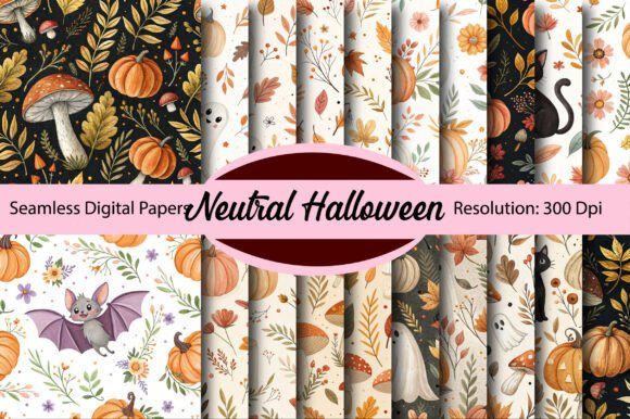 Download Neutral Halloween Spooky Digital Paper - Paper Collection