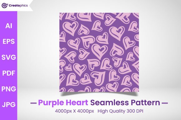 Download Purple Seamless Heart Pattern and Paper - Paper Collection