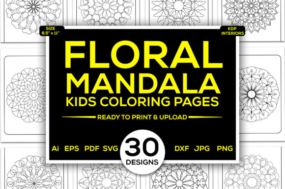Download Floral Mandala Kids Coloring Pages SVG - Kids Collection