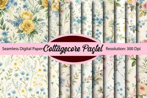 Download Cottagecore Pastel Digital Paper - Paper Collection