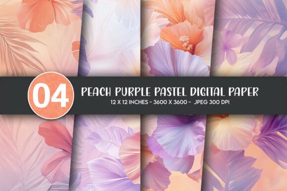 Download Peach Purple Pastel Digital Paper - Paper Collection