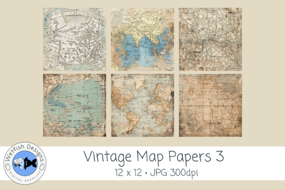 Download Vintage Map Junk Journal Papers 3 - Paper Collection