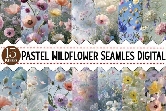 Download Pastel Wildflower Seamles Digital Paper - Paper Collection