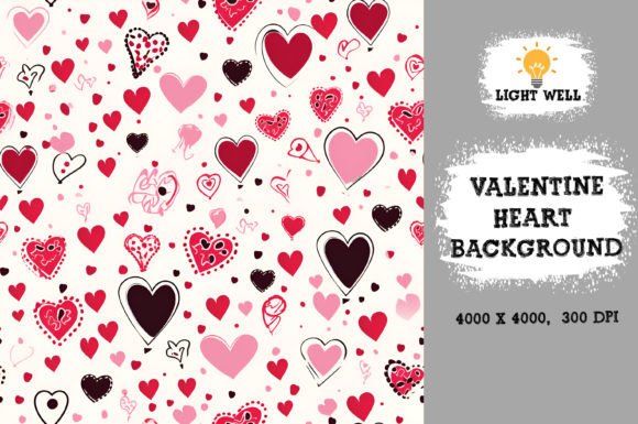 Download Valentine Heart Background Digital Paper - Paper Collection