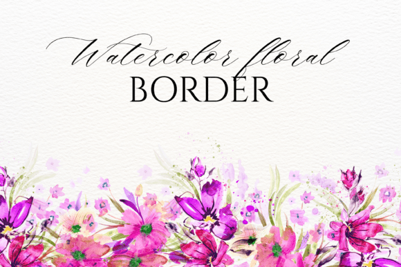 Download Watercolor Floral Border PNG - Floral border png Collection